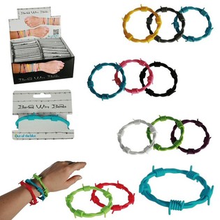 ***SUPER ECONOMICO*** BRACCIALETTI FILO SPINATO IN DISPLAY (36 pz.)