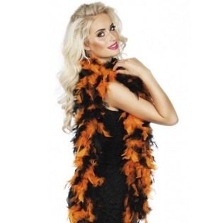 BOA DI PIUME ARANCIONE E NERO 180 CM (12 pz.)