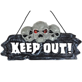 CARTELLO DECORATIVO HALLOWEEN CON LUCE E SUONO (2 pz.)