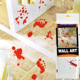 Adesivi Murali Tracce di Sangue Decorazione Halloween (2 pz.)