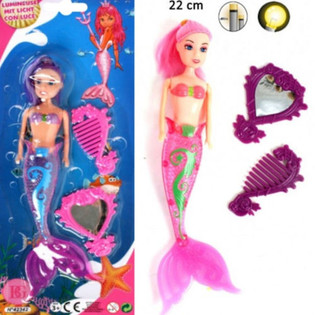 Bambola Sirena Luminosa con Accessori (24 pz.)