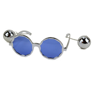 OCCHIALI DA FESTA DISCO CON PALLE DA DISCOTECA (6 pz.)