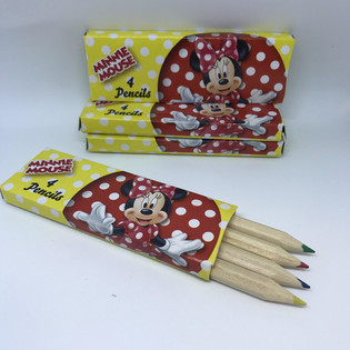 Disney - Minnie Mouse Set 4 Matite Colorate Piccole in Astuccio (48 pz.)