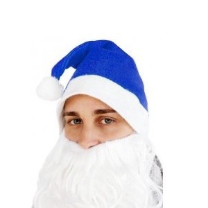 Cappello di Babbo Natale Blu Standard (12 pz.)