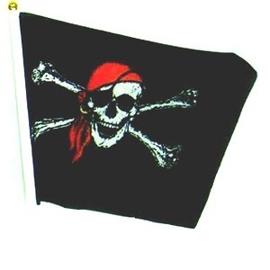 BANDIERA PIRATA SU ASTA (48 pz.)