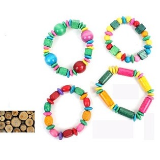 BRACCIALETTI DI LEGNO PER BAMBINI (48 pz.)