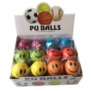 PALLINE PU FACCINE ALLEGRE &Oslash;10 CM IN DISPLAY (36 pz)