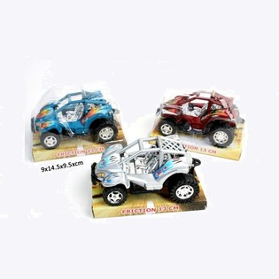 BUGGY A FRIZIONE ROBUSTI SU CARTA BLISTER, 13 CM (12 pz.)