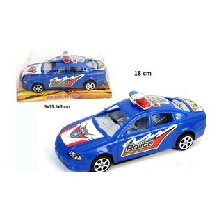 AUTO DELLA POLIZIA A FRIZIONE SU BLISTER, 18 CM (12 pz.)