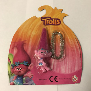 Personaggio Trolls con catenella su cartoncino (12 pz.)
