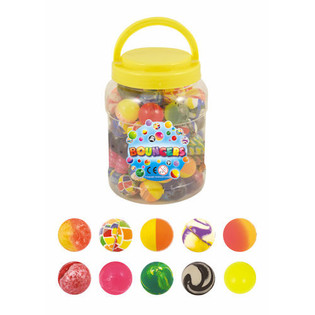 Palline Rimbalzanti Mix Design Ø3,5 cm in Barattolo (72 pz)