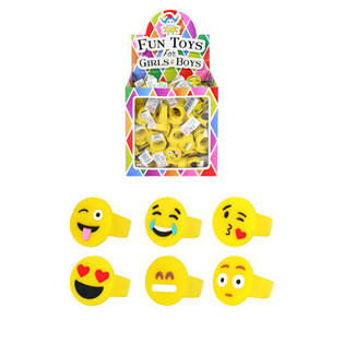 Anelli per bambini modello: Smiley in espositore (156 pz.)