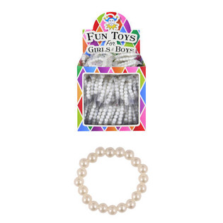 BRACCIALETTI PER BAMBINI BIANCO PERLA IN DISPLAY (120 pz.)