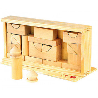 **ECONOMICO** SCATOLA DI MATTONCINI IN LEGNO, 27 PEZZI (24 pz.)