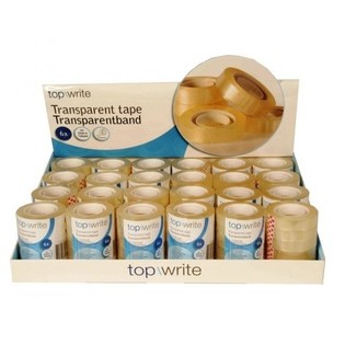 TOPWRITE - 6 ROTOLI DI NASTRO ADESIVO TRASPARENTE IN DISPLAY (24 SET DA 6)