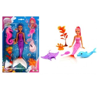 Bambola Sirena Grande su Scheda, 25 cm (2 pz.)