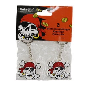 Set di 10 confezioni da 2 portachiavi Pirati
