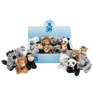 ANIMALI DELLO ZOO IN PELUCHE IN DISPLAY (18 pz.)
