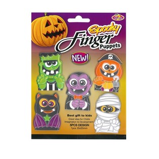 5 FIGURE DI MARIONETTE DA DITO SPAVENTOSE HALLOWEEN (48 pz)