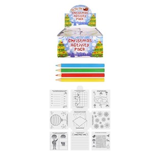 PACK ATTIVIT&Agrave; DI NATALE PER BAMBINI &ndash; DISEGNI DA COLORARE, INDOVINELLI, MATITE ECC. (36 pz.)
