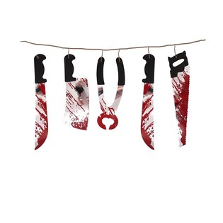 GHIRLANDA DECORATIVA HALLOWEEN CON COLTELLI INSANGUINATI &ndash; 180 CM (6 pz.)