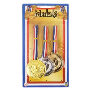 Set 3 Medaglie Vincitore su Scheda (Oro, Argento, Bronzo) 6pz.