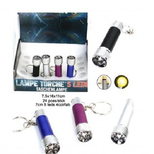 Portachiavi Torcia 5 LED in Display (24 pz.)