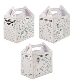 Scatola Menu &ndash; Happy Birthday &ndash; Da Colorare - 14 x 9,5 x 18 cm (24 pz.)
