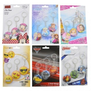 MIX Portachiavi DISNEY 3 Pezzi su Card (24 Card x 3 pz)