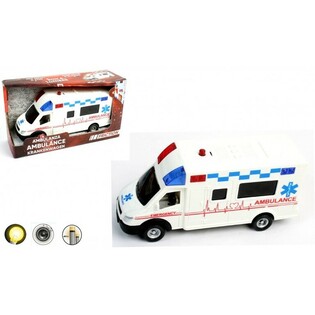 GRANDE AMBULANZA A FRIZIONE CON LUCI E SUONI (6 pz.)