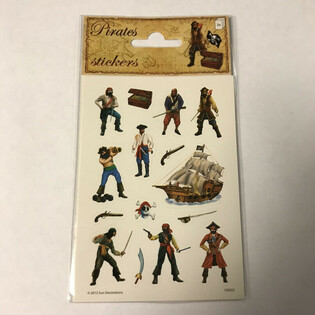 FOGLIO DI ADESIVI: PIRATI, Dim. 16 x 9 cm (10 pz.)