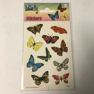 FOGLIO DI ADESIVI: FARFALLE, Dim. 16 x 9 cm (10 pz.)