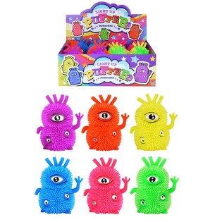 MOSTRI PUFFER LUMINOSI CON 3 OCCHI IN ESPOSITORE (12 pz.)