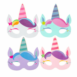 Mix Maschere Unicorno in Gomma Crepla (48 pz.)