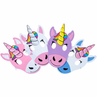 Maschera di Unicorno in Gomma Eva (24 pz.)