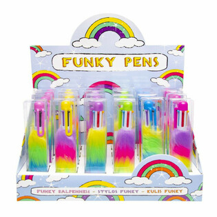 PENNA A SFERA FLUFFY CON 6 COLORI - IN ESPOSITORE (24 pz.)
