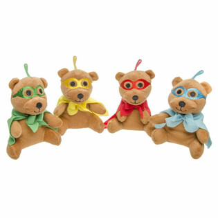Orsetto di Peluche Supereroe - 13 cm - Colori Misti (12 pezzi)