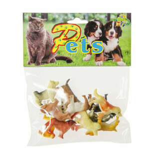 Set di 12 Statuette Giocattolo Cani e Gatti