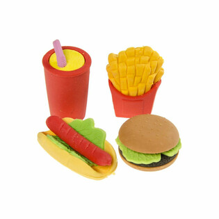 Set di 4 Gomme da Cancellare Fast Food (Espositore da 12)