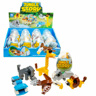 Mattoncini da Costruzione Brick in Uovo - Mix Animali della Giungla (12 pz)