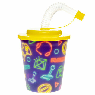 Bicchiere per Bevande / Gelato con Cannuccia - Gamer (12 pz.)