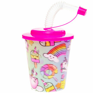 BICCHIERE / COPPA GELATO CON CANNUCCIA – UNICORNO (12 pz.)