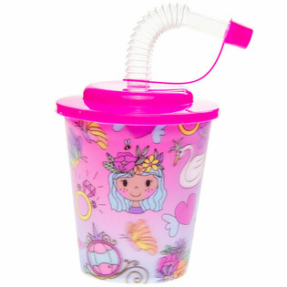 Bicchiere per Bevande e Gelati Principessa con Cannuccia (12 pezzi)