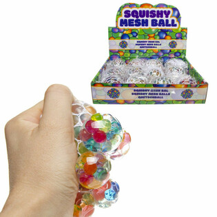PALLINE SQUISHY CON RETE IN DISPLAY (12 pz.)