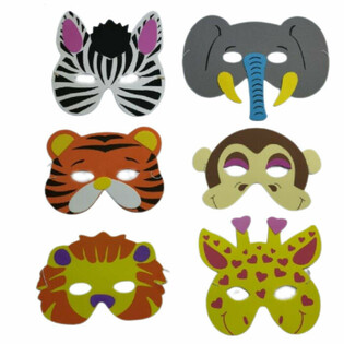 Maschere in Gommapiuma - Animali Selvaggi (24 pz)