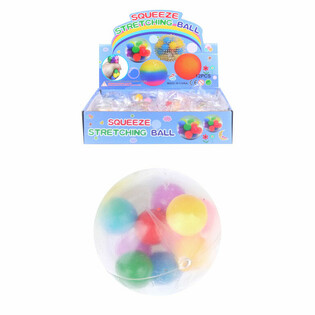 Palla Antistress Squeeze Ø 6cm con Pom Pom (Display da 12)