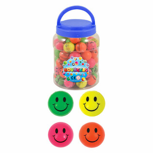 Palline Rimbalzanti Smiley &Oslash;3,3cm - Barattolo da 72 pezzi