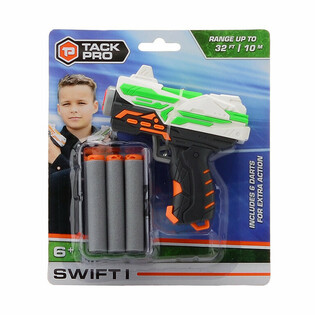 Pistola Giocattolo Tack Pro Swift I con 6 Dardi Morbidi - 11 cm