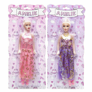 Bambola Amelie su Cartoncino - Mix Colori (12 pz.)