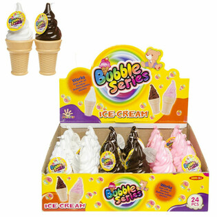 Bolle di Sapone a Forma di Gelato Grande in Display (24 pz.)